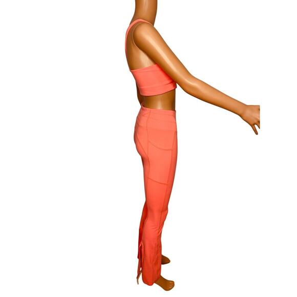 Free People Movement Never Better Flare Pants and workout Top set size S Coral - Picture 6 of 12